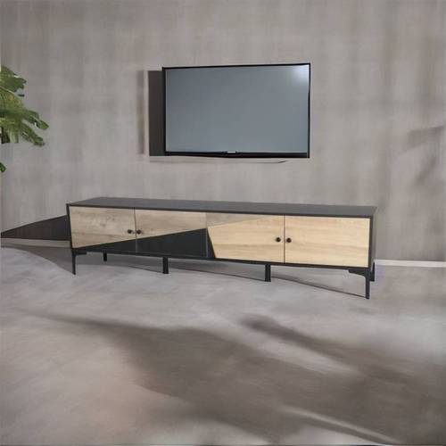وحدة تلفزيون اسود +بنى فاتح 180×40×49 سم