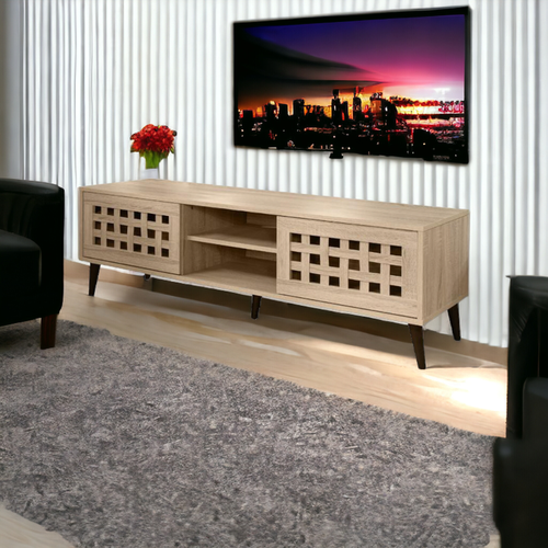 وحدة تلفزيون بنى فاتح 140×40×44.5سم