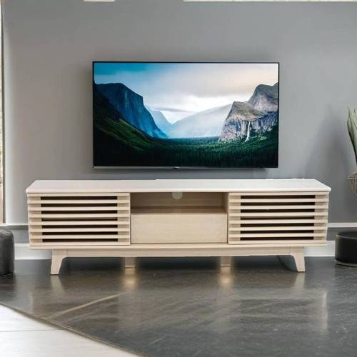 وحدة تلفزيون أبيض 160×35×47سم