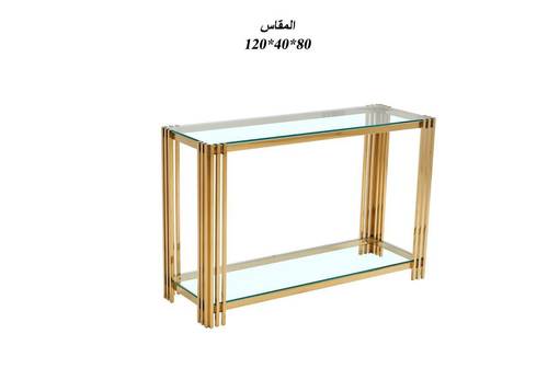 كنسول اكرليك زجاج ذهبي