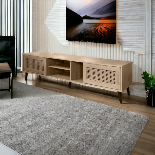 وحدة تلفزيون بنى فاتح 140×40×44.5سم