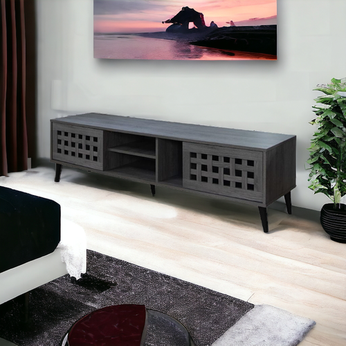وحدة تلفزيون رمادي 160×40×44.5سم