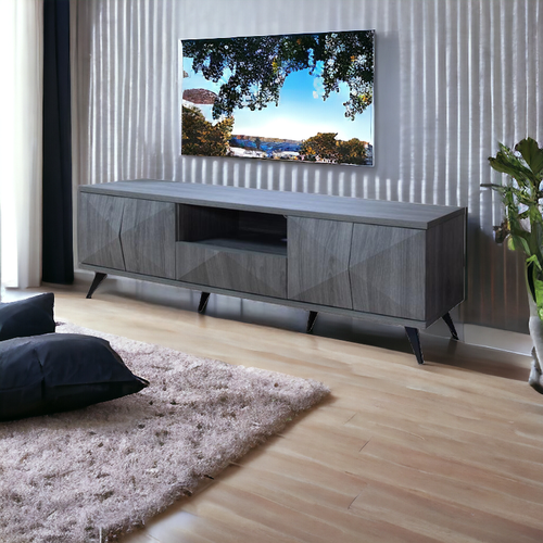 وحدة تلفزيون رمادي 180×40×44.5سم