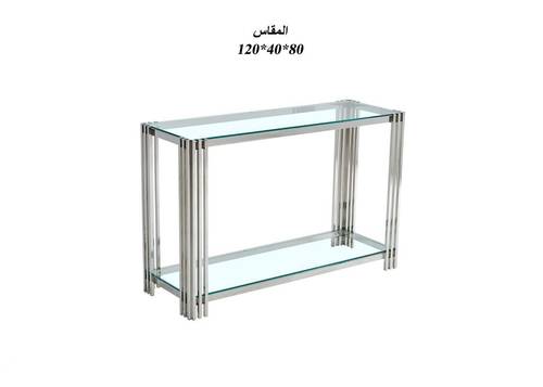كنسول اكرليك زجاج فضي