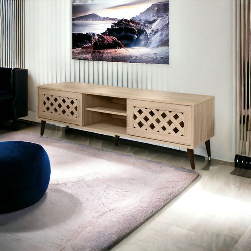 وحدة تلفزيون بنى فاتح 140×40×44.5سم