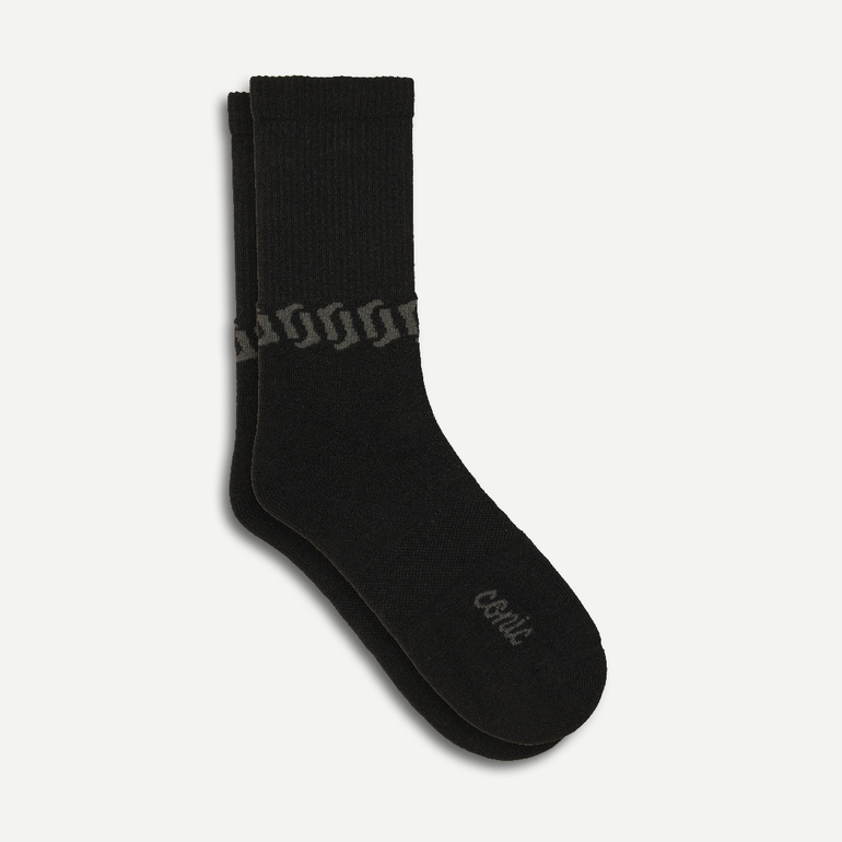 شراب رجالي حشوة كامل القدم صوف المارينو  - اسود - 39-42