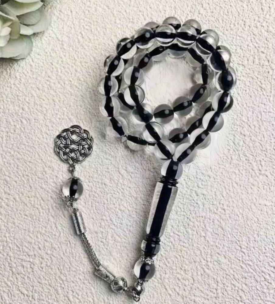 سبحة بكلايت خيط اسود شفاف