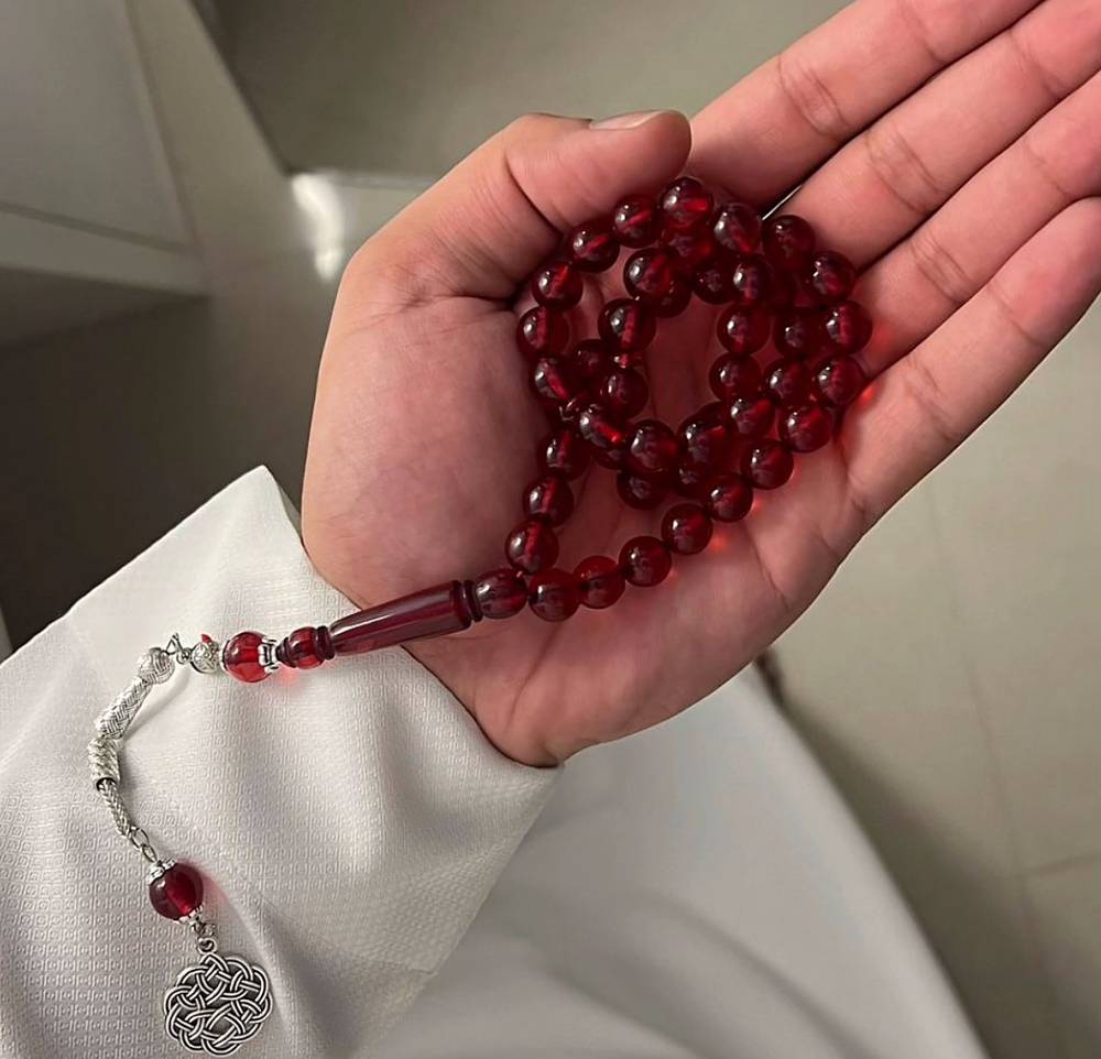 سبحة بكلايت عنابي