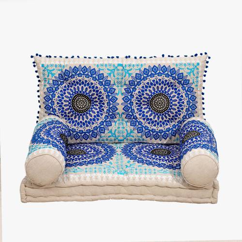  A small floor seat made of natural cotton