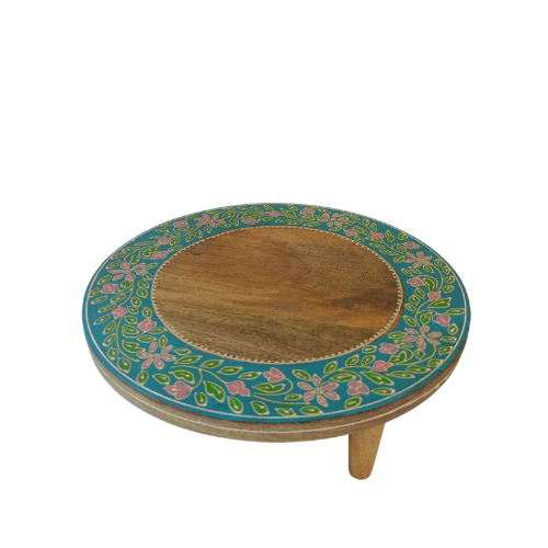 Floor Round Serving Table-green