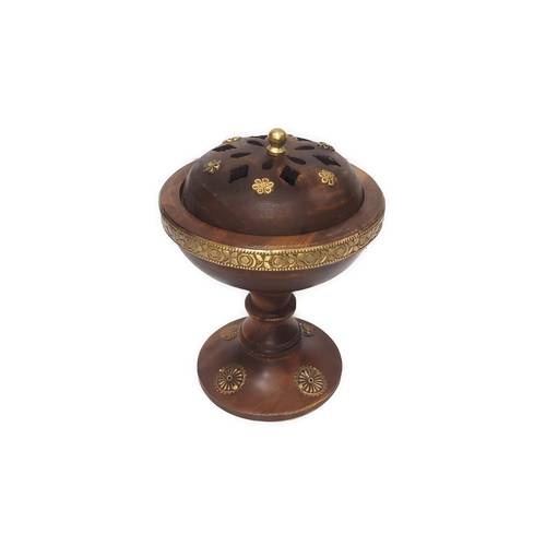 Wooden and copper round evaporator with cover