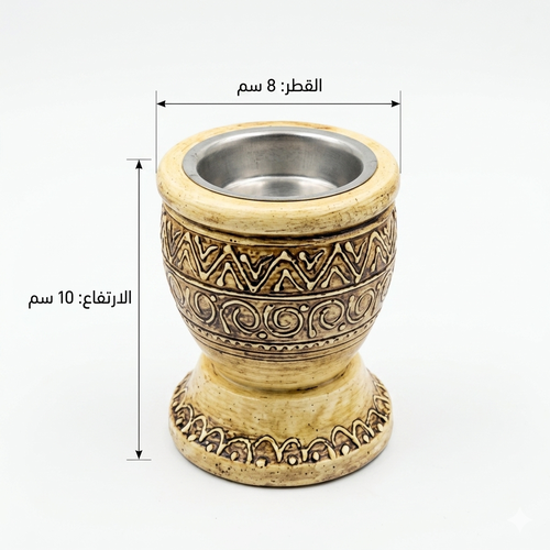 Round hand-painted incense burner - small