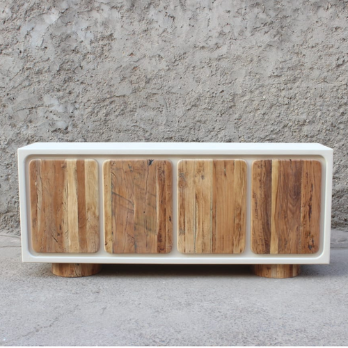 Wooden cabinet- white _Gray