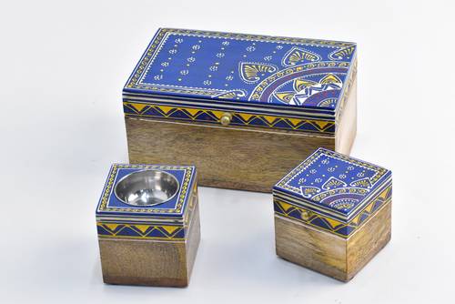 Wooden bokhor Set - Blue