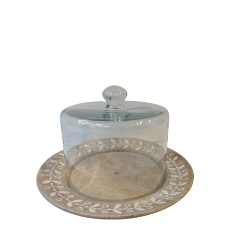 wooden plate with glass
