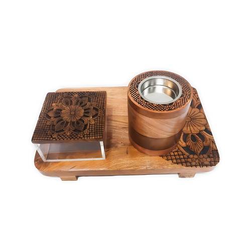 Wood burner set with hand engraving
