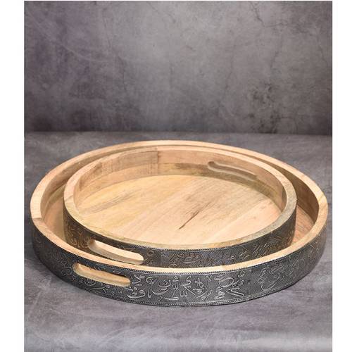 Wood Trays ( silver and gold)