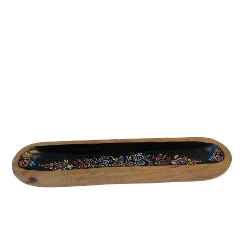 Wooden oval tray- black