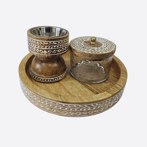  Wood Round Mubkhar Set