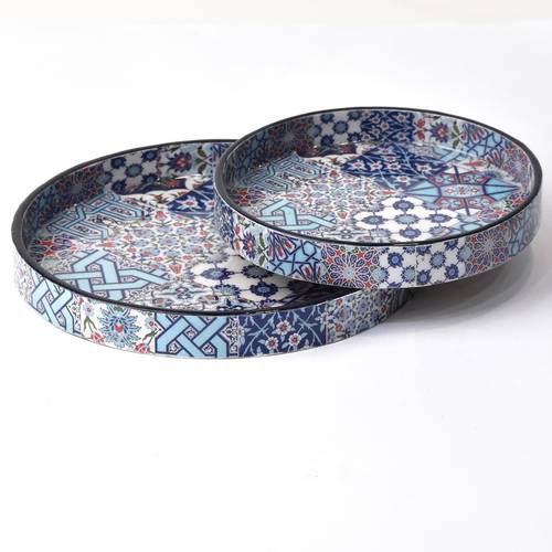 Round resin trays set