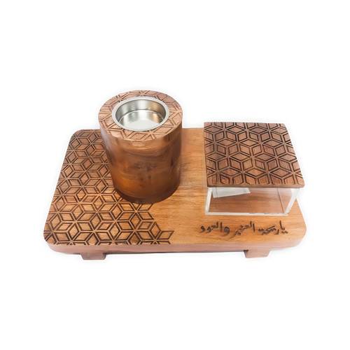 Wood burner set with hand engraving