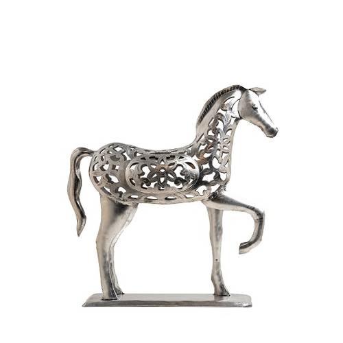 Stainless steel horse with candle base