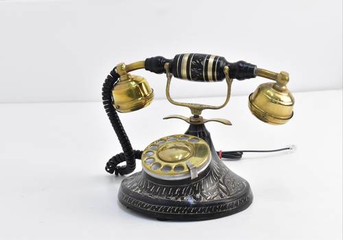 Round Black telephone - Old design