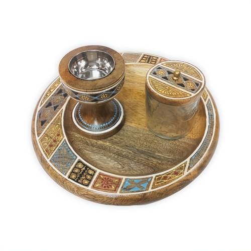 Natural wood burner set - large - different colors