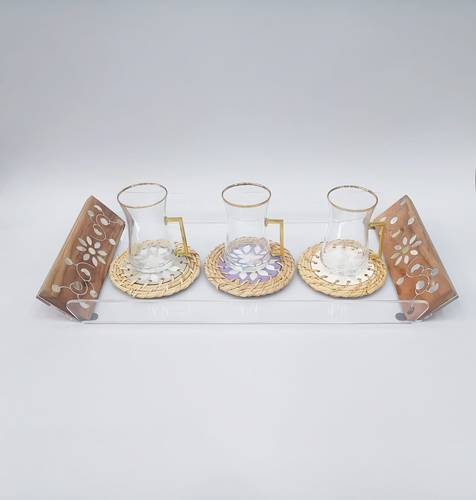 Tray Acrylic With Wood Natural