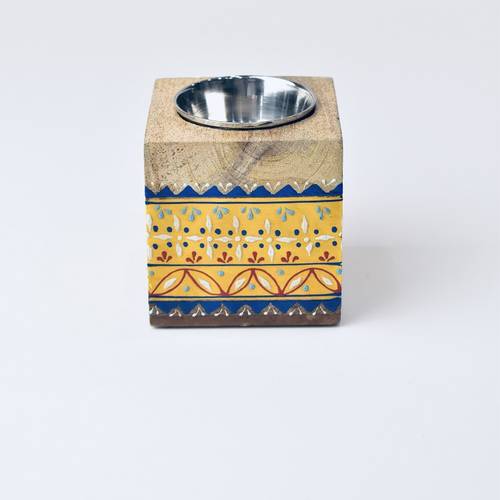 Hand-painted wood box burner - small