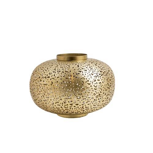 Golden Round Lantern - Stainless Steel