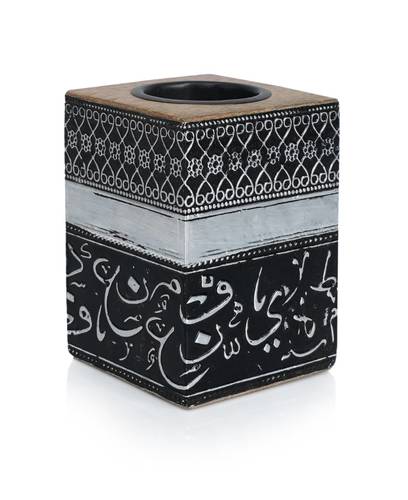 Wood Mubkhar with copper -black