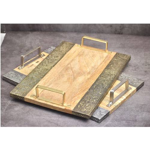 Set of Wooden Trays with two colors