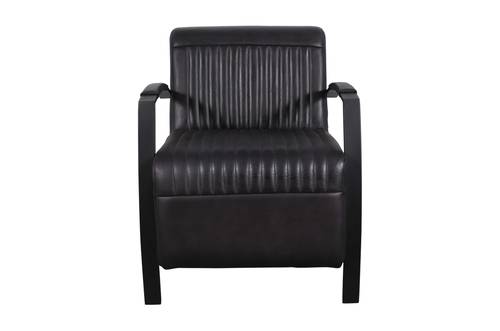 Iron and natural leather chair