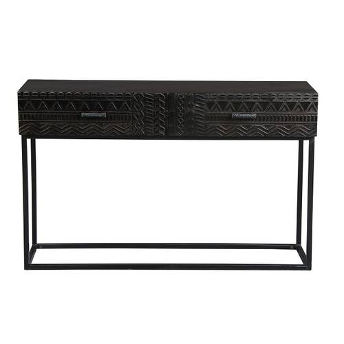 Handcrafted console made of natural wood