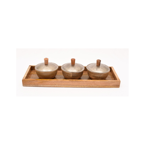 Wooden nuts set with 3 boxes