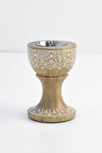 Large hand-painted mubkhar - white