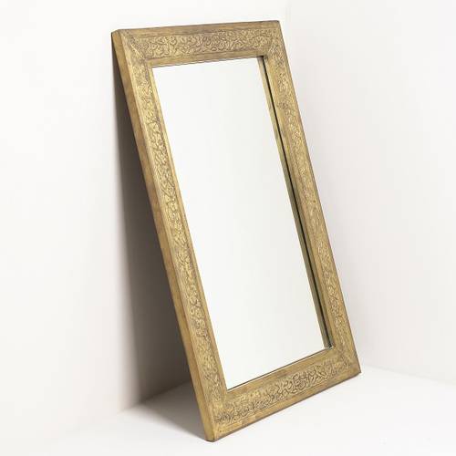 Mirror made of wood and copper with Arabic letters