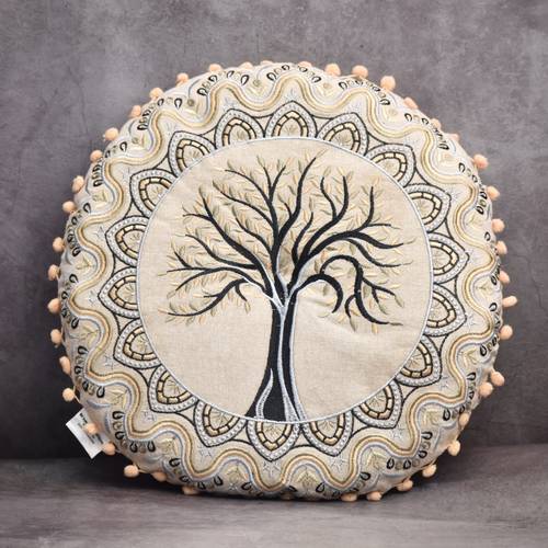 Round Cushion with Tree in Middle