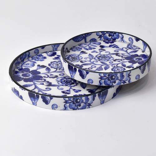 Round resin trays set