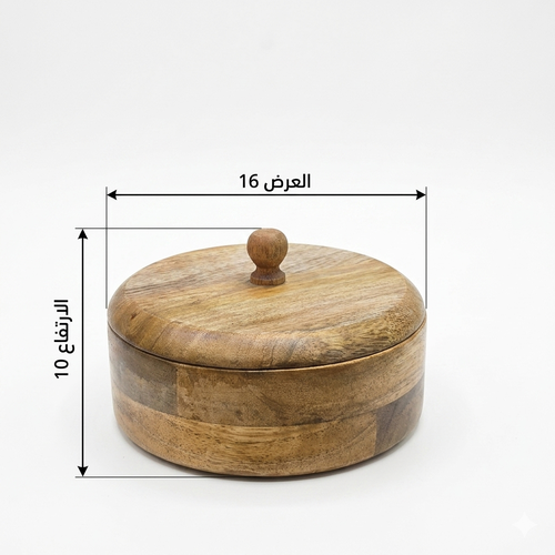   علبة خشب دائرية - مقاس كبير