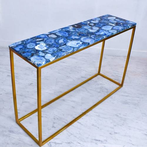 Agate console with Base - Blue