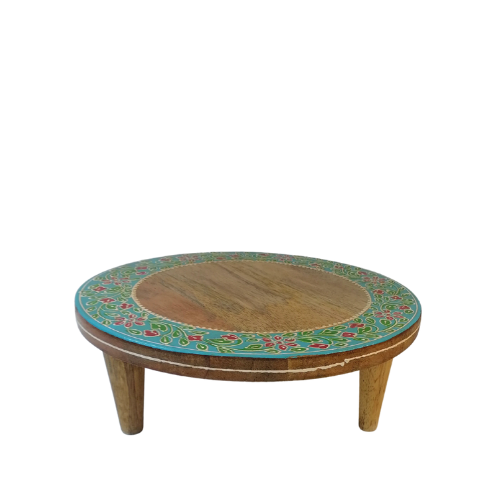  Floor Round Serving Table-turquoise 