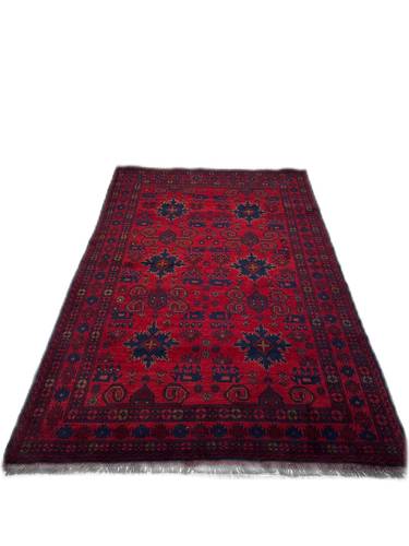 Afghani wool carpet red