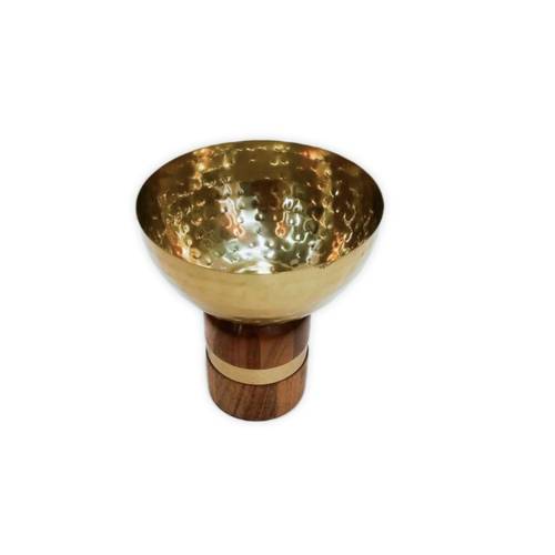 Stainless Steel  Bowl With Wooden Base - Small
