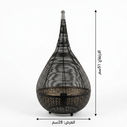 مصباح جانبي كهربائي  أسود -مقاس صغير