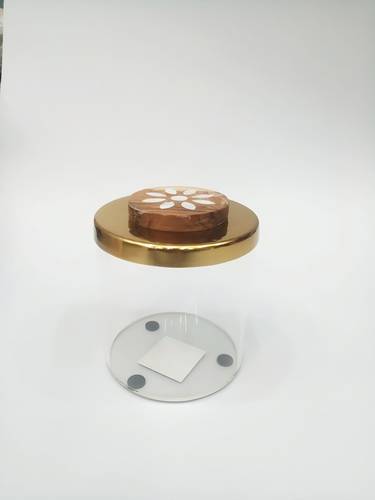 Round acrylic box with stainless lid -medium