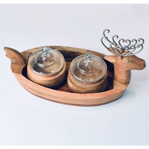 Wooden Nuts Set - Deer Shape