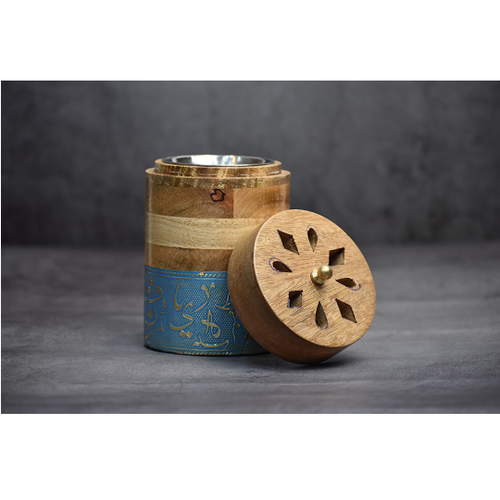 wooden Bakhoor and blue frame with cover