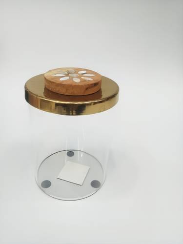 Round acrylic box with stainless lid - large